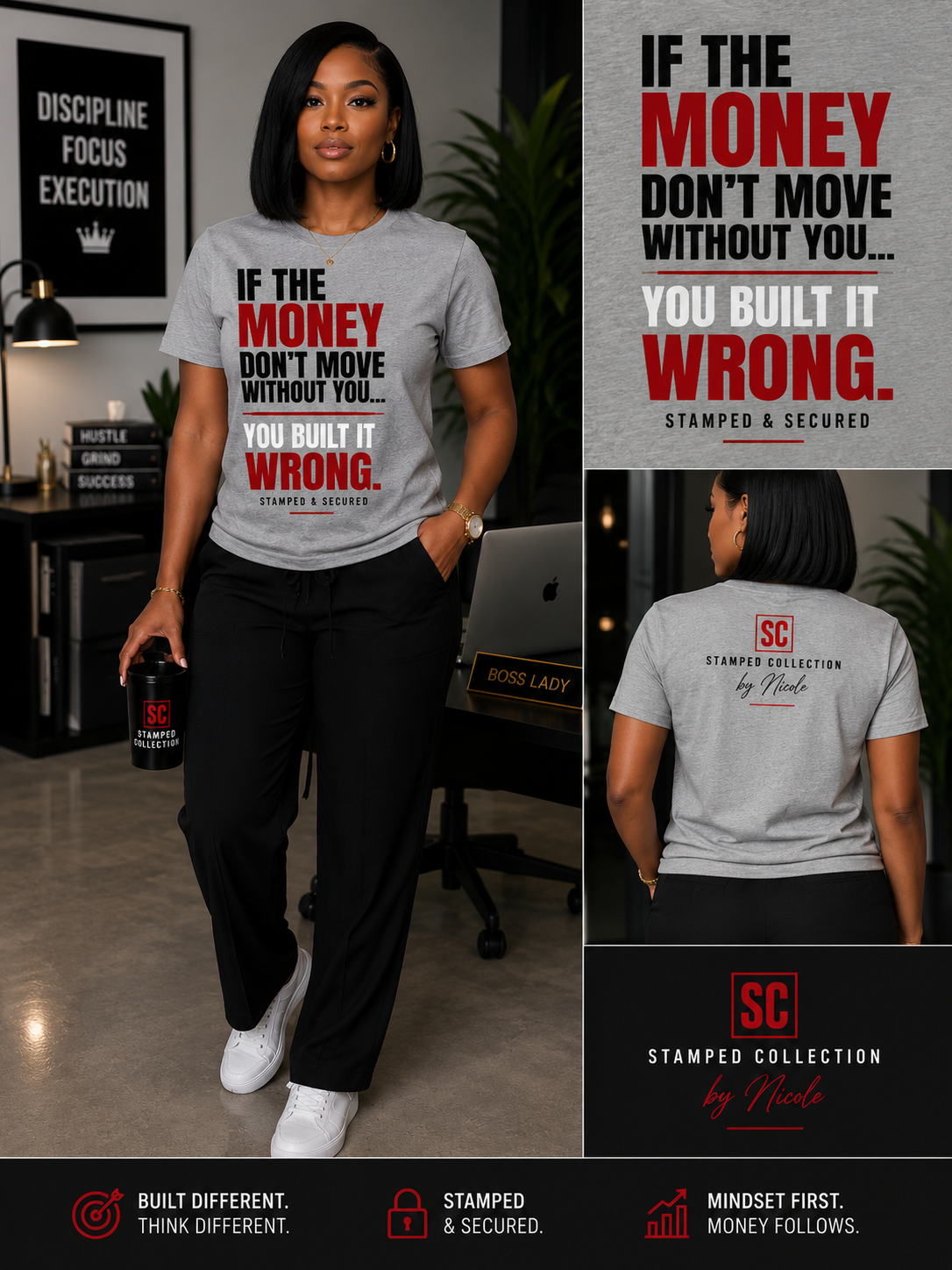 Copy of Booked. Paid. Graphic T-Shirt — Motivational Hustle Tee
